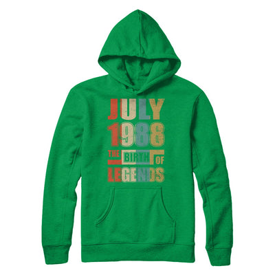 Vintage Retro July 1988 Birth Of Legends 34th Birthday T-Shirt & Hoodie | Teecentury.com