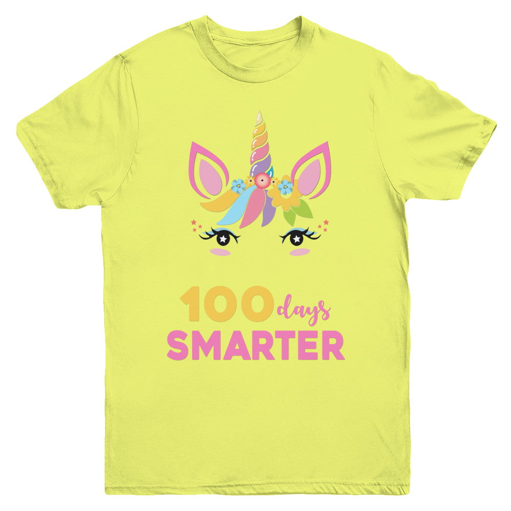 100 Days Smarter Of School Unicorn Girl Gifts Youth Youth Shirt | Teecentury.com