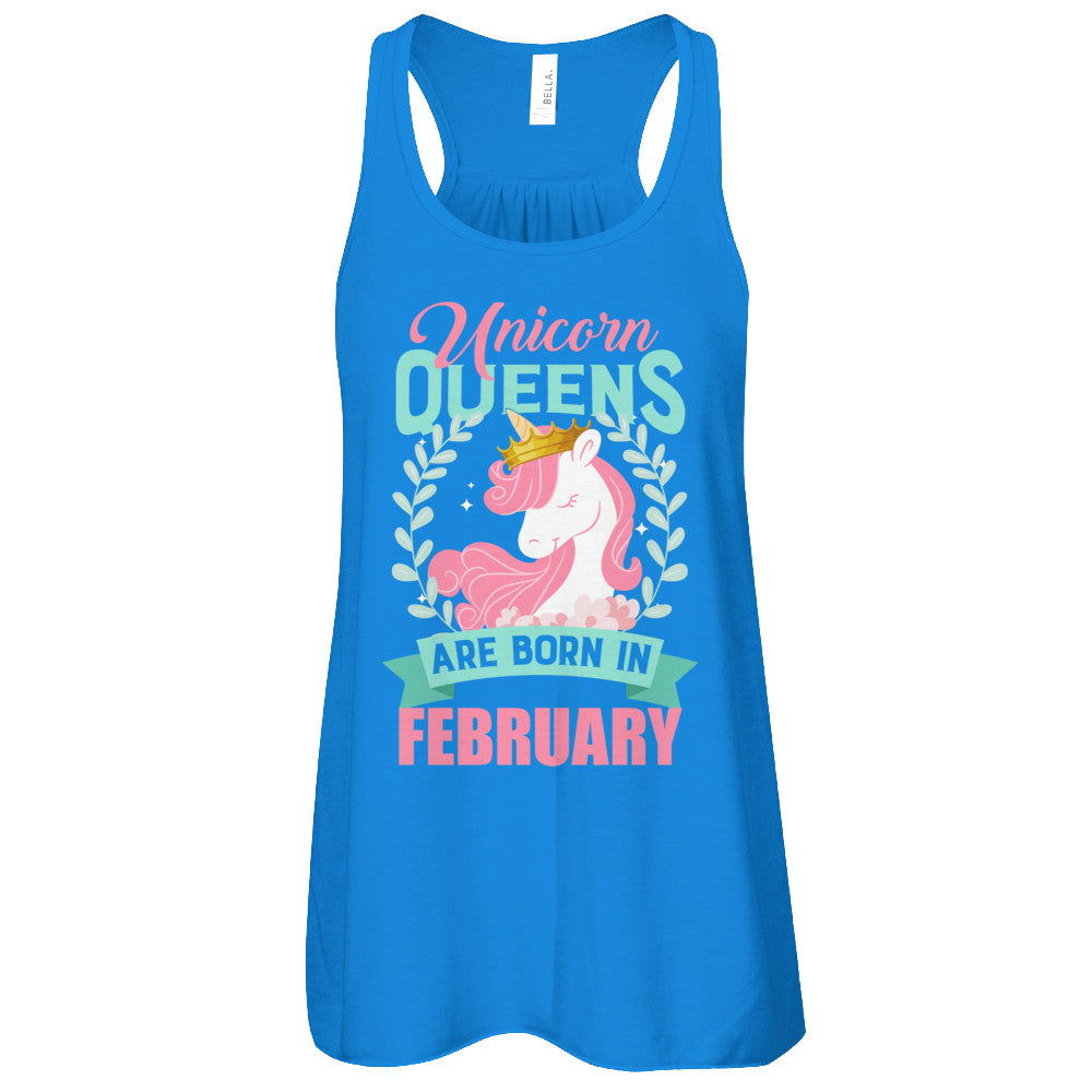 Unicorn Queens Are Born In February Birthday Gift T-Shirt & Tank Top | Teecentury.com