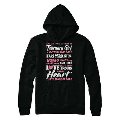 And God Said Let There Be February Girl Ears Arms Love Heart T-Shirt & Hoodie | Teecentury.com