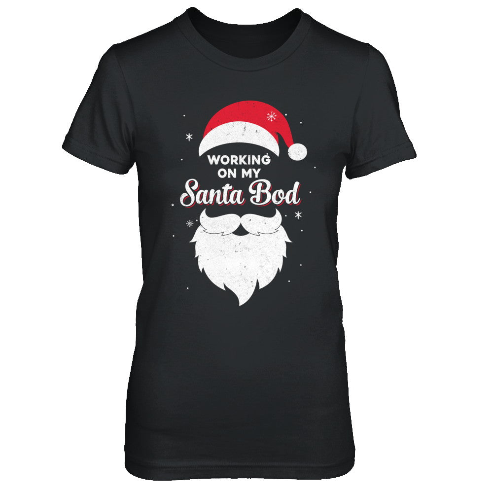Working On My Santa Bod Pajamas Dad Papa Christmas T-Shirt & Sweatshirt | Teecentury.com