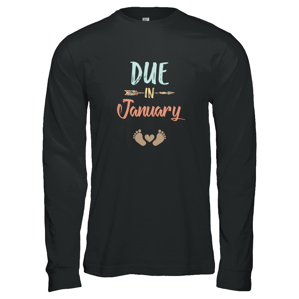 Due Date January 2022 Announcement Mommy Bump Pregnancy T-Shirt & Tank Top | Teecentury.com