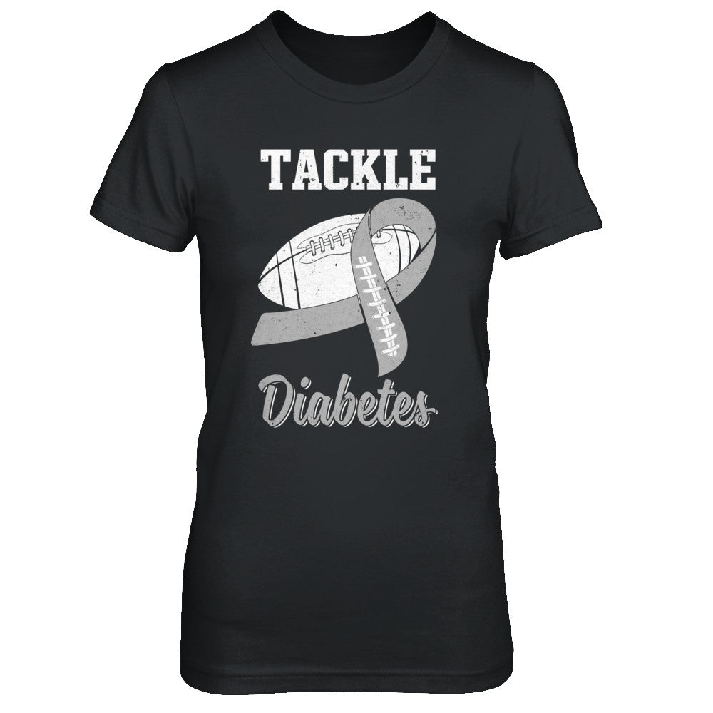 Football Survivor Tackle Gray Diabetes Awareness T-Shirt & Hoodie | Teecentury.com