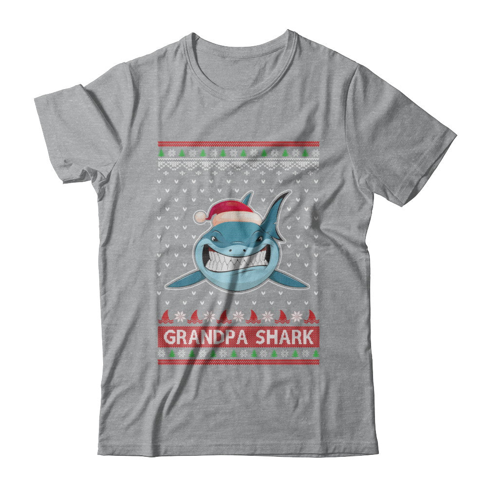 Santa Hat Grandpa Shark Ugly Christmas Sweater T-Shirt & Sweatshirt | Teecentury.com