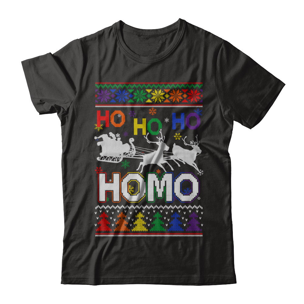 Ho Ho Ho Homo Santa LGBT Gay Ugly Christmas Sweater T-Shirt & Sweatshirt | Teecentury.com