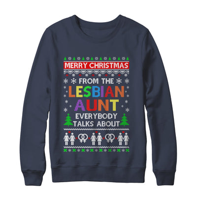 LGBT Merry Christmas From Lesbian Aunt Ugly Christmas Sweater T-Shirt & Sweatshirt | Teecentury.com