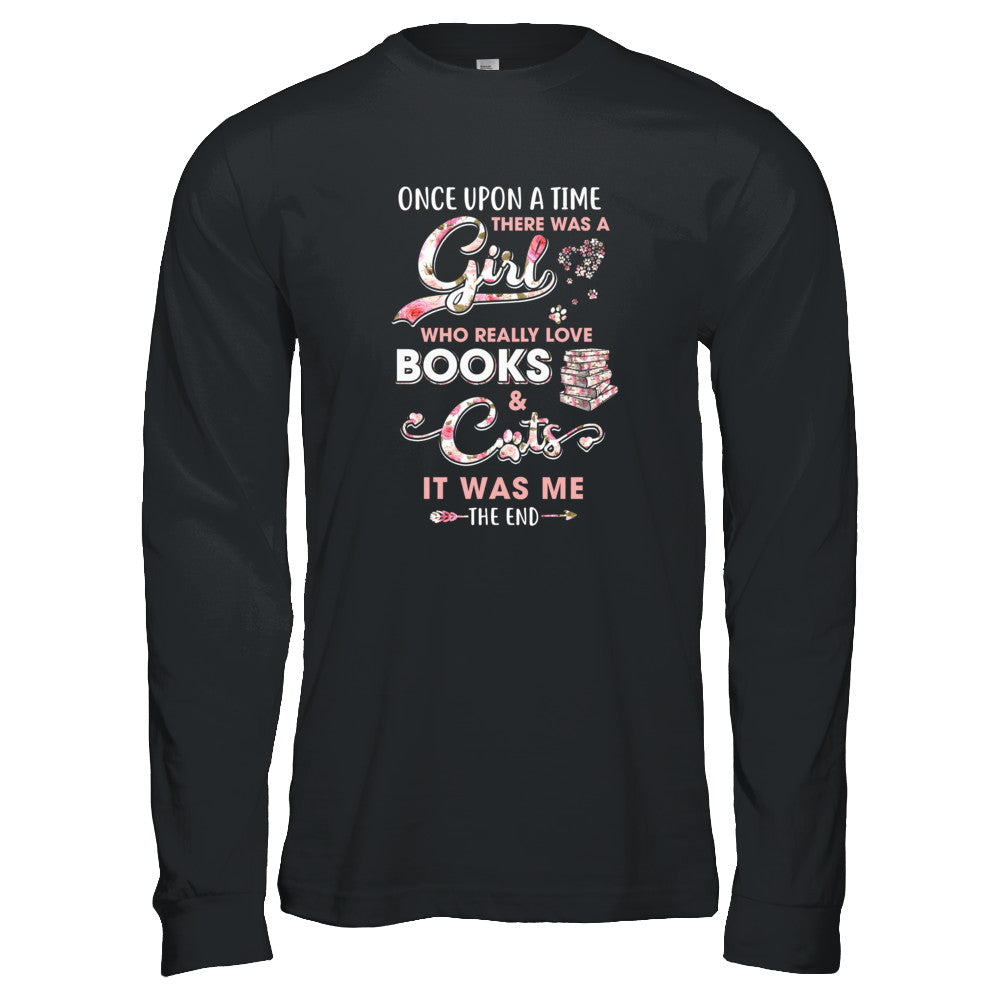 There Was A Girl Who Really Loved Books And Cats T-Shirt & Tank Top | Teecentury.com