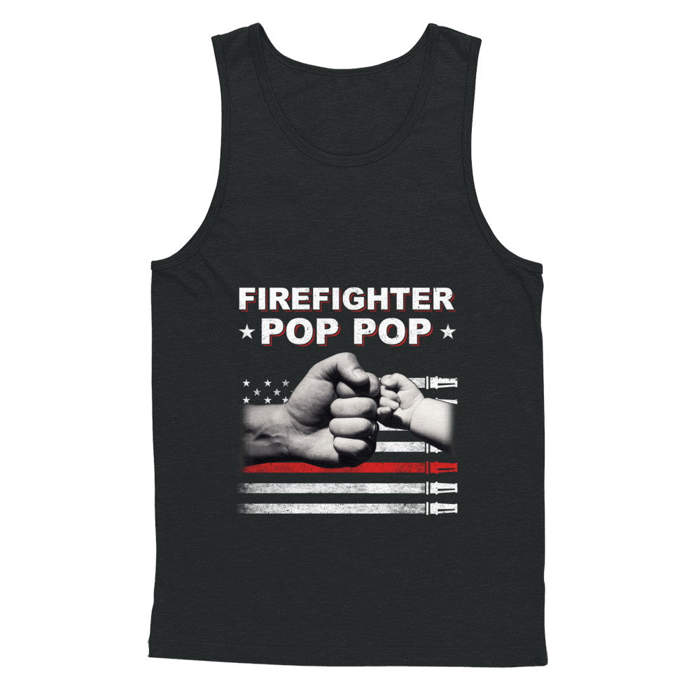 Firefighter Fireman Pop Pop American Flag Fathers Day T-Shirt & Hoodie | Teecentury.com