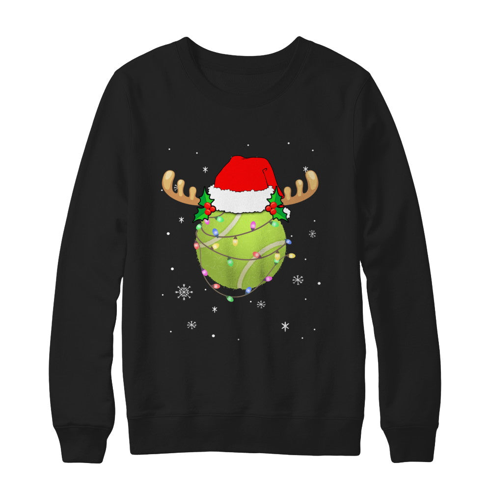 Santa Hat Tennis Reindeer Christmas Gifts T-Shirt & Sweatshirt | Teecentury.com