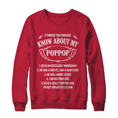 5 Things You Should Know About My PopPop Granddaughter T-Shirt & Sweatshirt | Teecentury.com