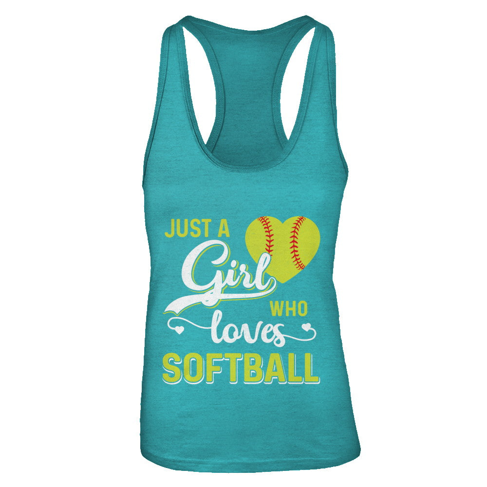 Just A Girl Who Loves Softball T-Shirt & Tank Top | Teecentury.com