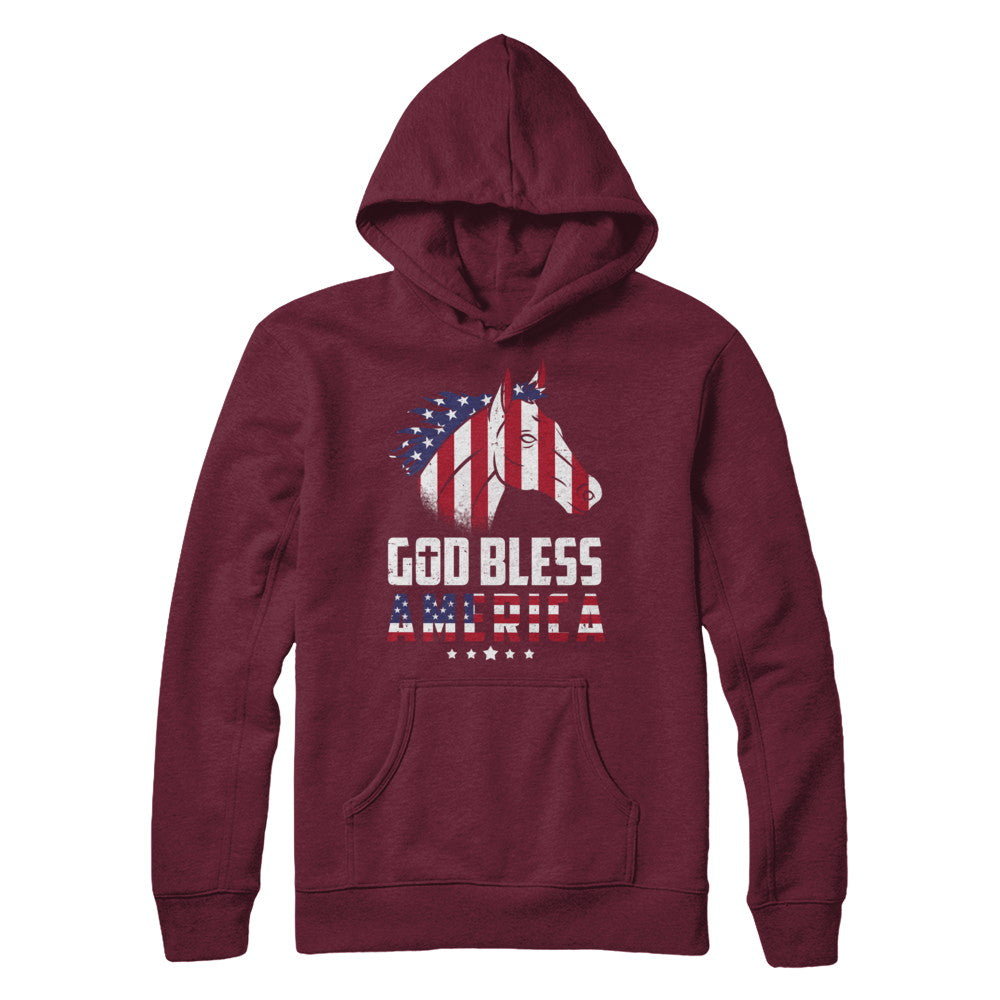 God Bless America Horse American Flag 4Th Of July T-Shirt & Hoodie | Teecentury.com