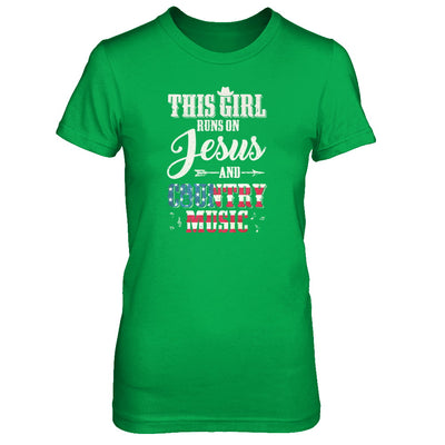 This Girl Runs On Jesus And Country Music T-Shirt & Tank Top | Teecentury.com