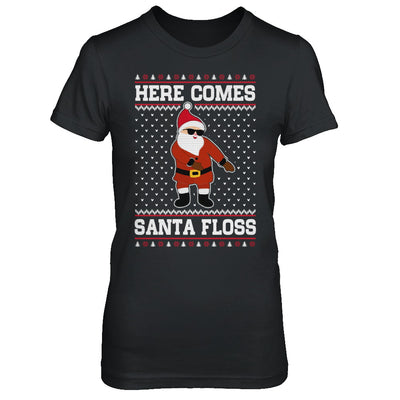 Here Comes Santa Floss Flossing Ugly Christmas Sweater T-Shirt & Sweatshirt | Teecentury.com