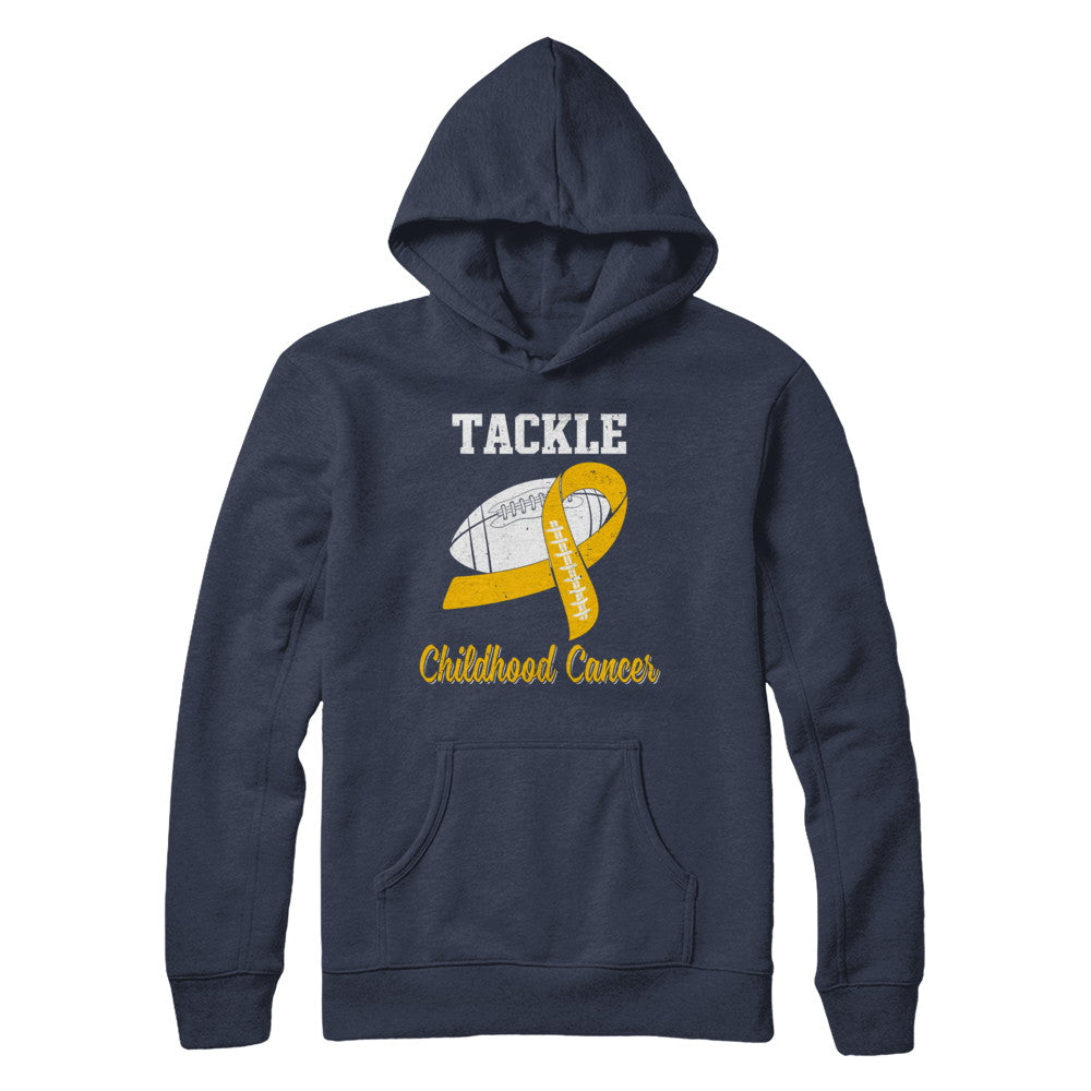 Football Survivor Tackle Yellow Childhood Cancer Awareness T-Shirt & Hoodie | Teecentury.com