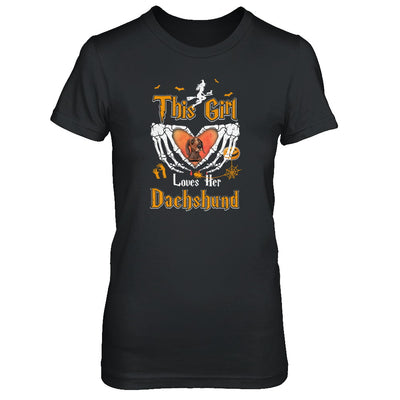 This Girl Love Her Dog Dachshund Halloween T-Shirt & Tank Top | Teecentury.com