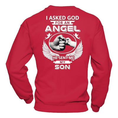 I Asked God For An Angel He Sent Me My Son T-Shirt & Hoodie | Teecentury.com