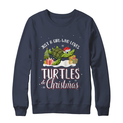 Just A Girl Who Loves Turtles And Christmas T-Shirt & Sweatshirt | Teecentury.com