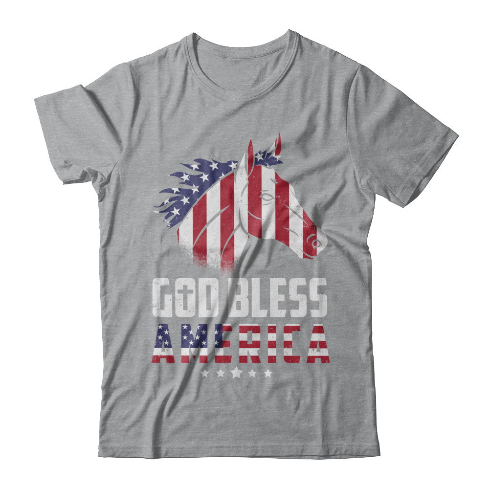 God Bless America Horse American Flag 4Th Of July T-Shirt & Hoodie | Teecentury.com