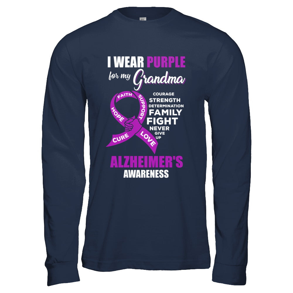 Alzheimer's Awareness I Wear Purple For My Grandma T-Shirt & Hoodie | Teecentury.com