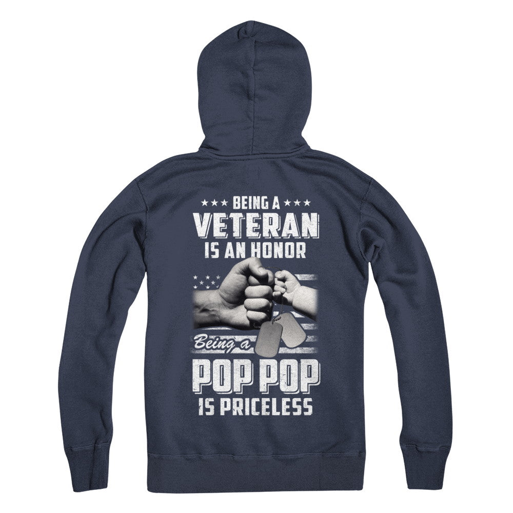 Being A Veteran Is An Honor Being A Pop Pop Is Priceless T-Shirt & Hoodie | Teecentury.com