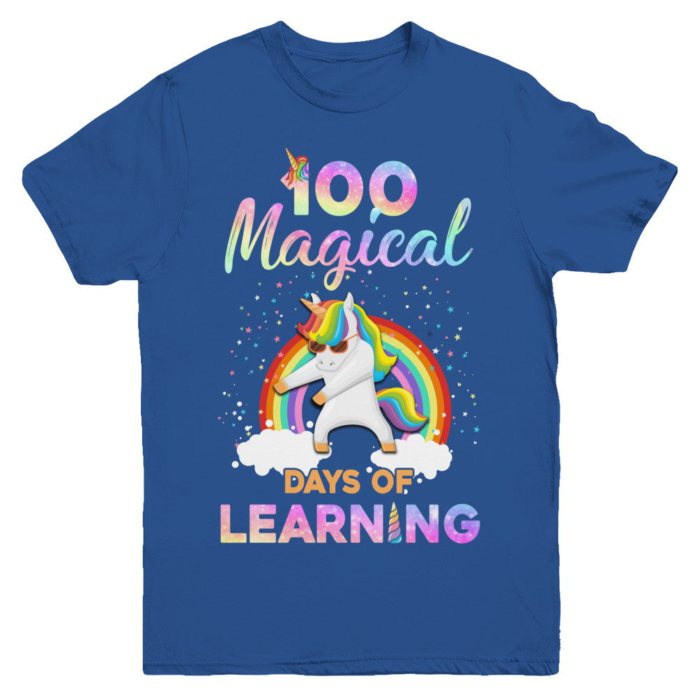 100 Magical Days of Learning Flossing Unicorn Youth Youth Shirt | Teecentury.com