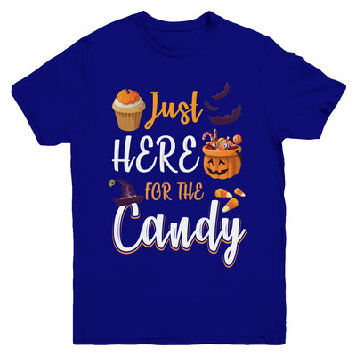 Just Here For The Candy Funny Halloween Kids Boy Girl Youth Youth Shirt | Teecentury.com
