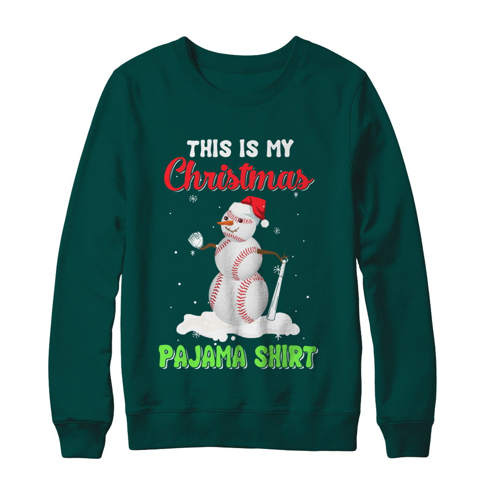 This Is My Christmas Pajama Xmas Snowman Baseball T-Shirt & Sweatshirt | Teecentury.com