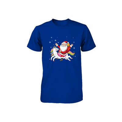 Santa Riding Unicorn Christmas Kids Girls Women Xmas Youth Youth Shirt | Teecentury.com