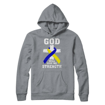 God Will Give Me Strength Down Syndrome Ribbon Gift T-Shirt & Hoodie | Teecentury.com