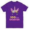 100 Days Smarter Of School Unicorn Girl Gifts Youth Youth Shirt | Teecentury.com