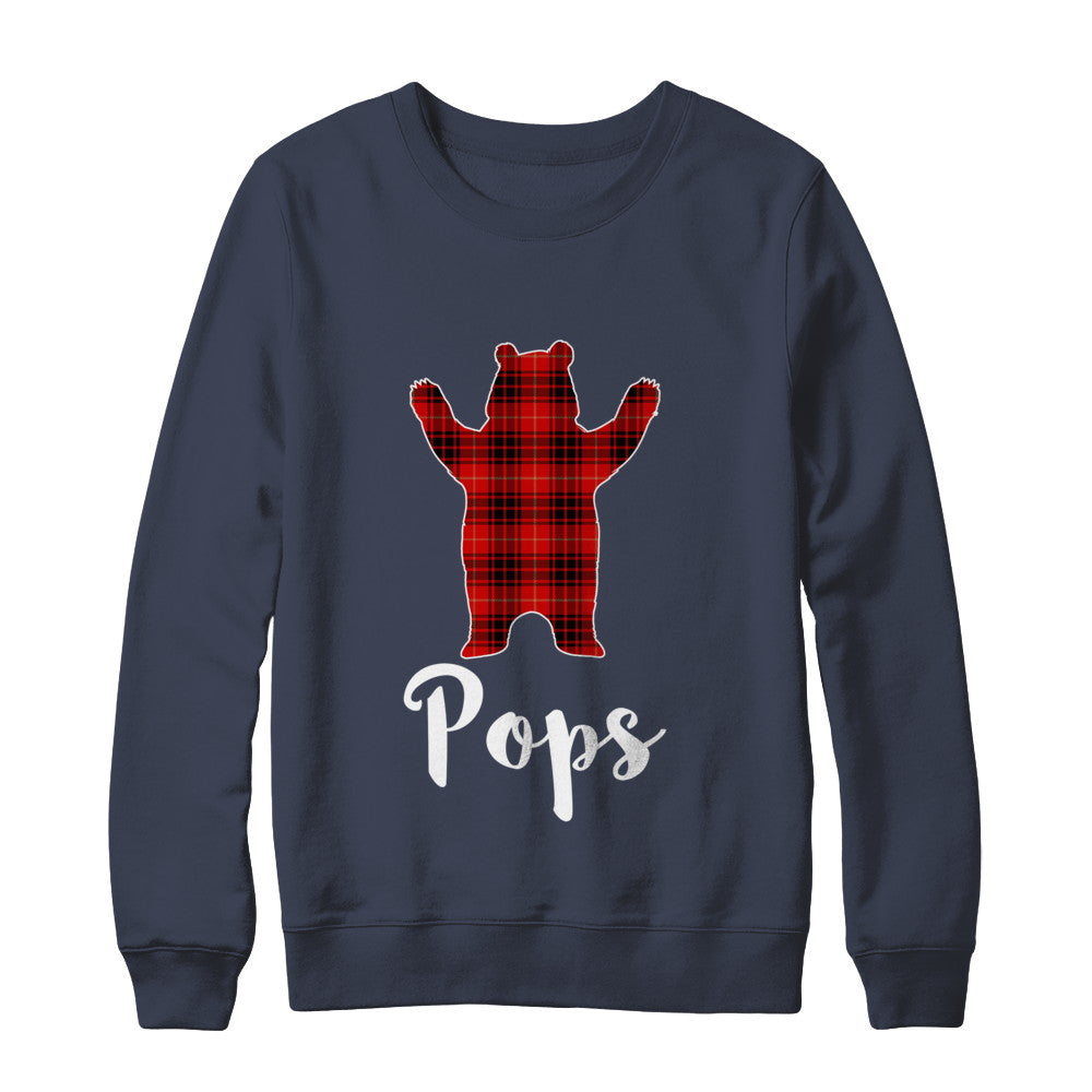 Red Pops Bear Buffalo Plaid Family Christmas Pajamas T-Shirt & Sweatshirt | Teecentury.com