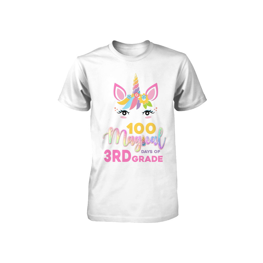 100 Magical Days Of 3Rd Grade School Unicorn Girl Gift Youth Youth Shirt | Teecentury.com