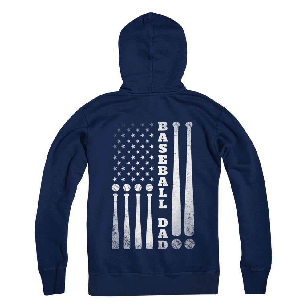 American Flag Vintage Baseball Dad Father's Day T-Shirt & Hoodie | Teecentury.com