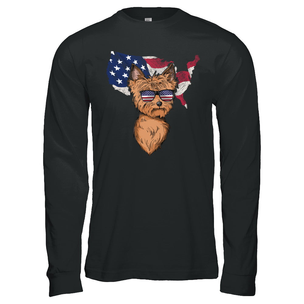 Funny Patriot Yorkie Dog 4Th Of July American Flag T-Shirt & Hoodie | Teecentury.com