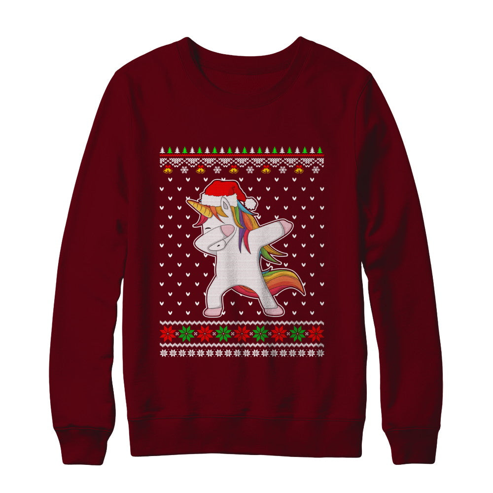 Dabbing Tangled Lights Ugly Christmas Sweater Girls T-Shirt & Sweatshirt | Teecentury.com
