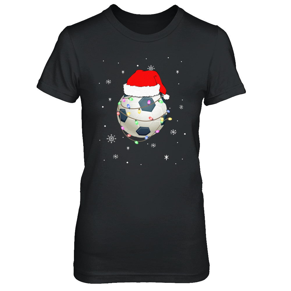 Santa Hat Soccer Christmas Gifts T-Shirt & Sweatshirt | Teecentury.com