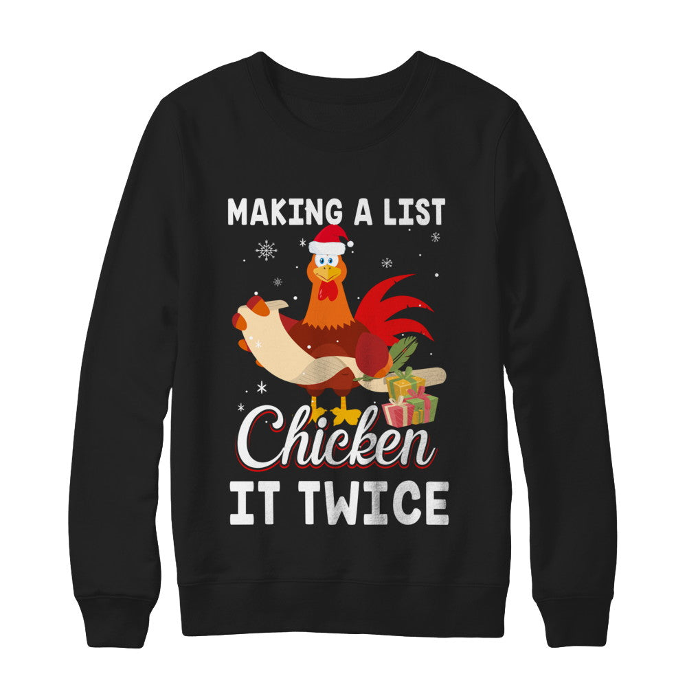 Chicken It Twice Funny Chicken Christmas T-Shirt & Sweatshirt | Teecentury.com