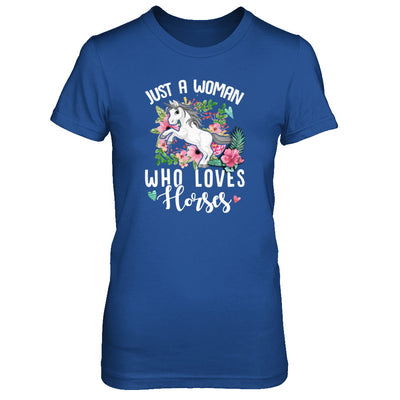 Just A Woman Who Loves Horses T-Shirt & Tank Top | Teecentury.com