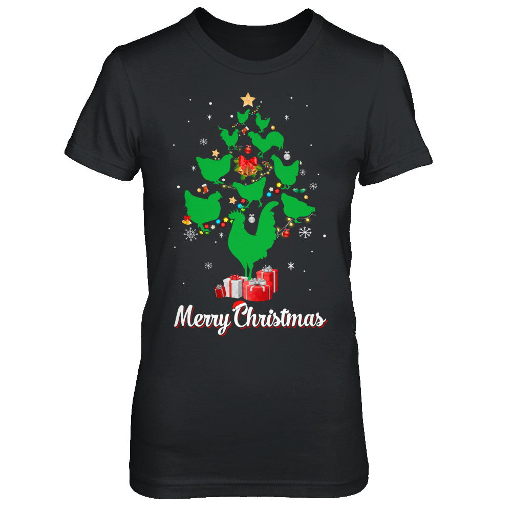 Funny Chicken Merry Christmas Tree Ugly Sweater T-Shirt & Sweatshirt | Teecentury.com
