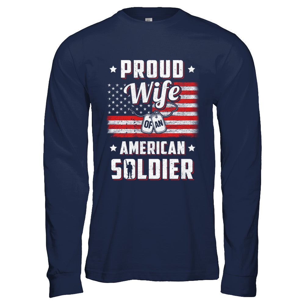 Proud Wife Of A Soldier Army Husband Veteran T-Shirt & Hoodie | Teecentury.com