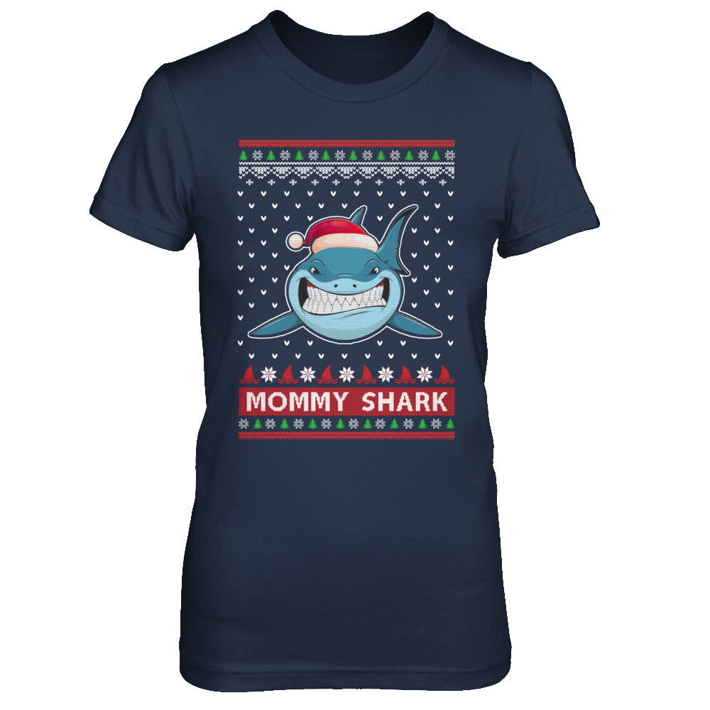 Santa Hat Mommy Shark Ugly Christmas Sweater T-Shirt & Sweatshirt | Teecentury.com