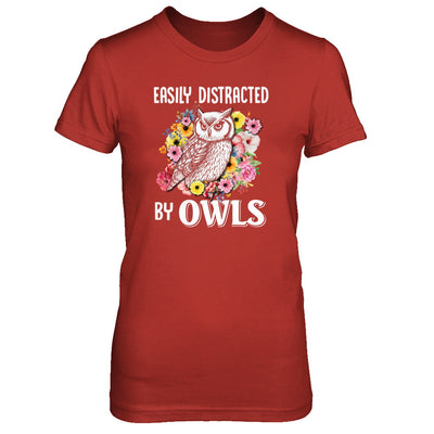 Easily Distracted By Owls T-Shirt & Tank Top | Teecentury.com
