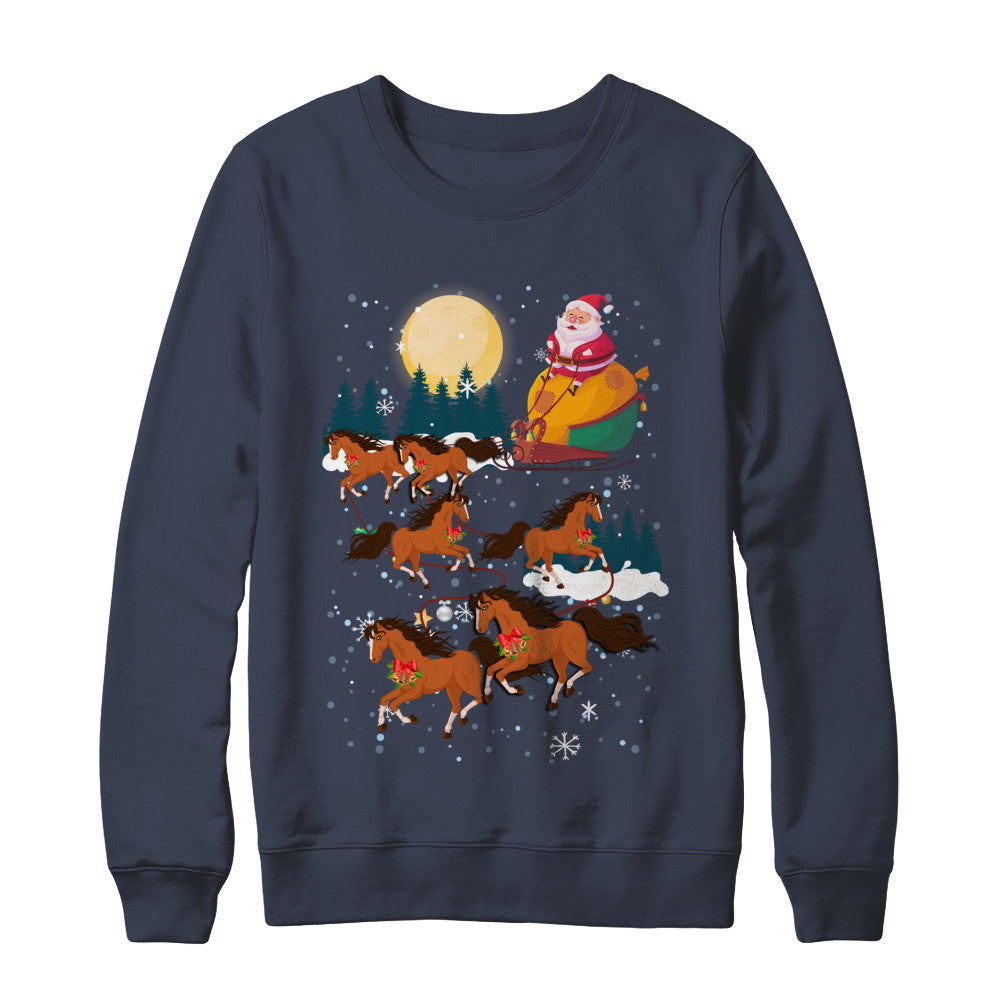 Funny Christmas Horse Reindeer Lover Santa Gift T-Shirt & Sweatshirt | Teecentury.com