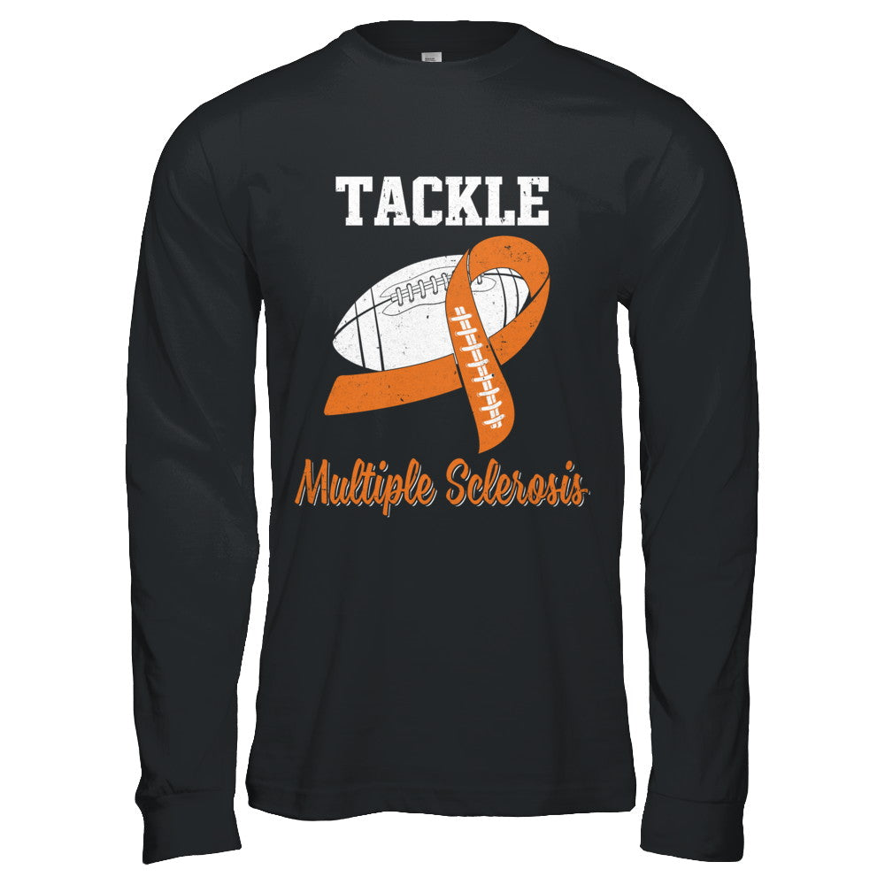 Football Survivor Tackle Orange Multiple Sclerosis Awareness T-Shirt & Hoodie | Teecentury.com