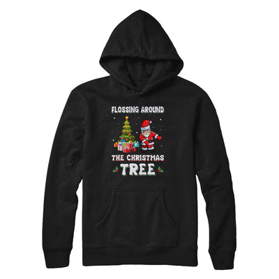 Santa Claus Flossing Around The Christmas Tree T-Shirt & Hoodie | Teecentury.com