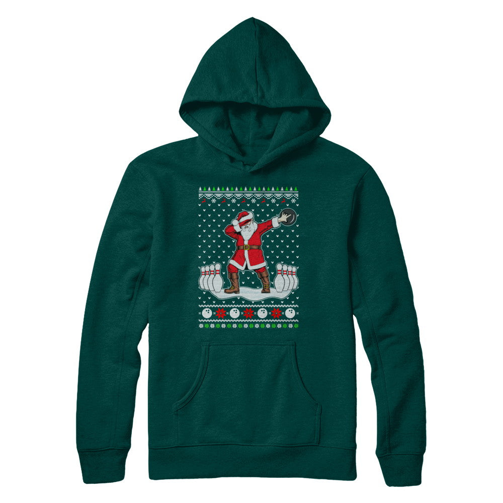 Dabbing Santa Claus Bowling Ugly Christmas Sweater T-Shirt & Sweatshirt | Teecentury.com