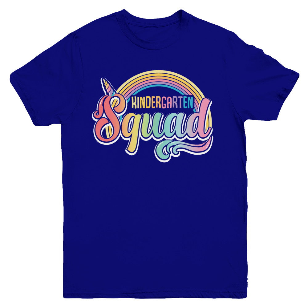 Kindergarten Squad Cute Rainbow Unicorn Back To School Youth Youth Shirt | Teecentury.com