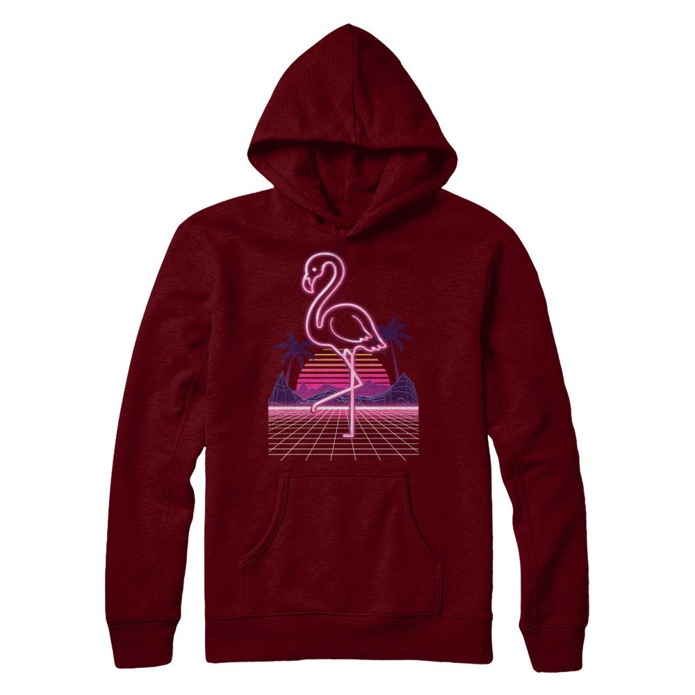 80s Retro Neon Sign Pink Flamingo Bird T-Shirt & Hoodie | Teecentury.com