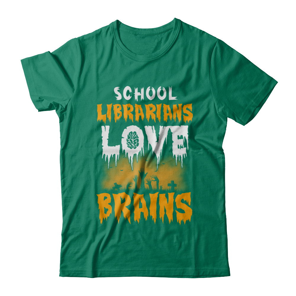 School Librarians Love Brains Halloween Costume T-Shirt & Hoodie | Teecentury.com